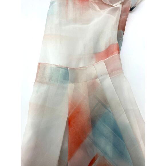 HUGO BOSS Asymmetrical Difuna Silk Blend Collage Print Cocktail Dress 4 NWT - Picture 7 of 11